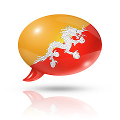 Image showing Bhutan flag speech bubble