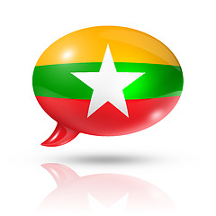 Image showing Burma Myanmar flag speech bubble