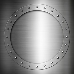 Image showing Brushed Steel round frame