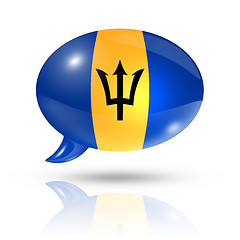 Image showing Barbados flag speech bubble