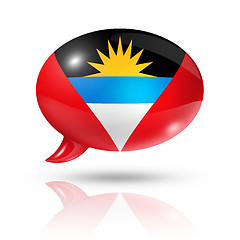 Image showing Antigua and Barbuda flag speech bubble