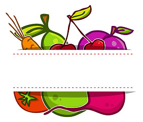 Image showing Vector set. Fruits and vegetables