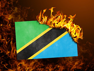 Image showing Flag burning - Tanzania