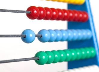 Image showing Close up colorful abacus, selective focus