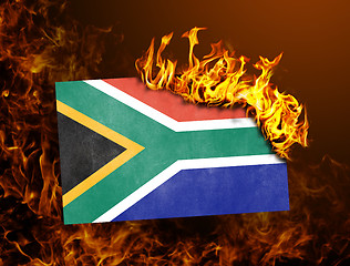Image showing Flag burning - South Africa