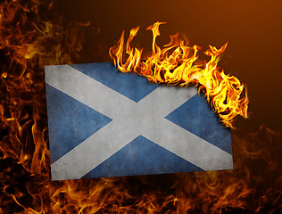 Image showing Flag burning - Scotland