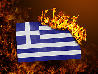 Image showing Flag burning - Greece