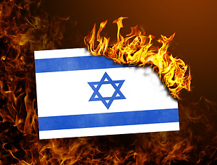 Image showing Flag burning - Israel