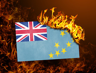 Image showing Flag burning - Tuvalu