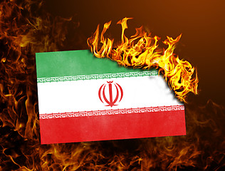 Image showing Flag burning - Iran