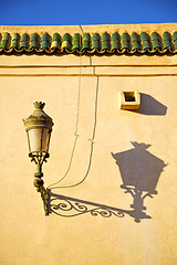 Image showing  street lamp in morocco africa roof tile  decoration