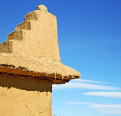 Image showing brown old  construction in  africa morocco and  clouds  near the