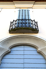 Image showing brown door  europe    lombardy       in  the milano old   window