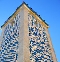 Image showing the history in maroc africa  minaret religion and  blue    sky