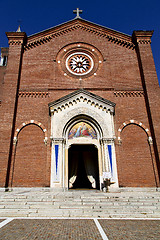 Image showing  lombardy    in  the castellanza    old   church  closed brick  