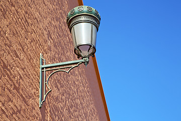Image showing  street lamp in morocco  and decoration  brick
