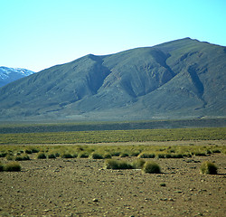 Image showing valley in   africa morocco the atlas dry mountain ground isolate