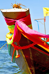 Image showing boat prow asia   tao bay isle white  beach   