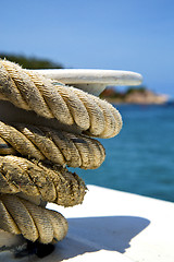 Image showing asia in the  kho tao bay isle white  ship   rope  and south anch