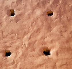 Image showing pink in texture wall and  morocco africa abstract