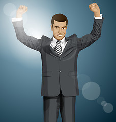 Image showing Vector Businessman With Hands Up