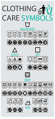 Image showing Clothing Care Symbols Icon Set