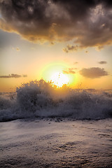 Image showing Beautiful sunset on the Mediterranean coast