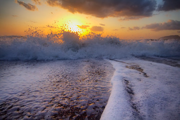 Image showing Beautiful sunset on the Mediterranean coast