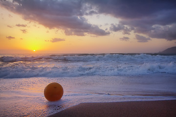 Image showing Beautiful sunset on the Mediterranean coast