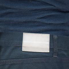 Image showing Blank leather label on jeans
