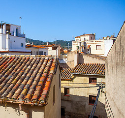Image showing Tossa de Mar, Catalonia, Spain, 06.17.2013, roofs of houses in t