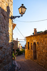 Image showing Tossa de Mar, Catalonia, Spain, texture of the ancient streets o