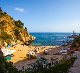 Image showing Tossa de Mar, Catalonia, Spain, 06.17.2013, a small beach near C