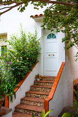 Image showing beautiful porch with steps at the front door