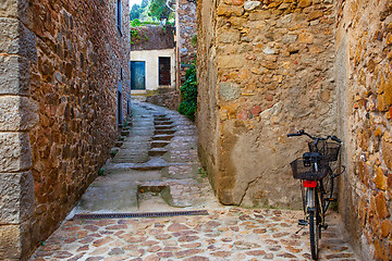 Image showing Tossa de Mar, Catalonia, Spain, 06.17.2013, antique street of th