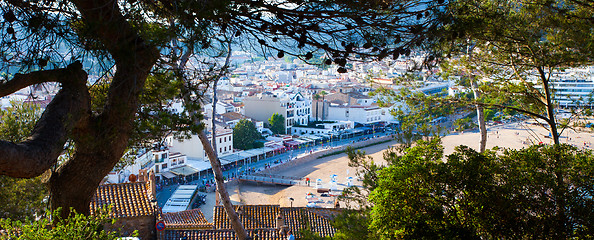 Image showing panorama of the Tossa de Mar town, Catalonia, Spain