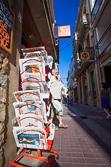 Image showing fresh newspaper on the street of the town of Tossa de Mar