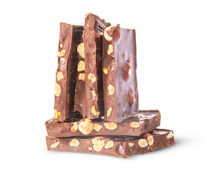 Image showing Vertical and horizontal stack of chocolate bars