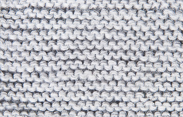 Image showing Background large knitted woolen threads of gray