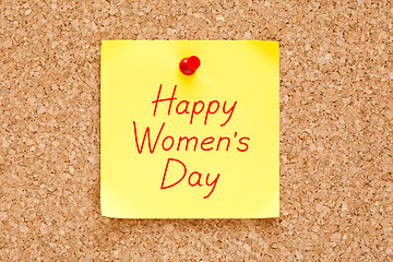 Image showing Happy Womens Day Sticky Note