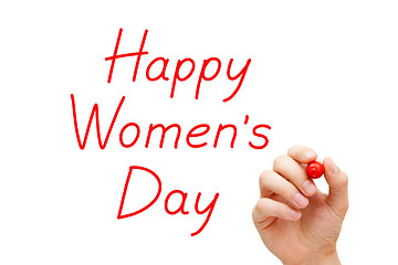 Image showing Happy Womens Day Red Marker