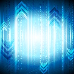 Image showing Shiny blue tech vector background
