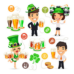 Image showing Office Workers on the Patricks Day Party
