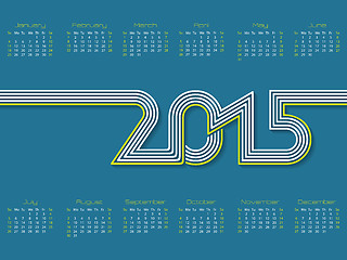 Image showing Calendar with striped 2015 text