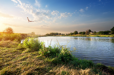 Image showing Bird and river