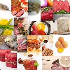 Image showing high protein food collection collage