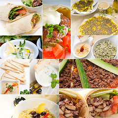 Image showing Arab middle eastern food collage 