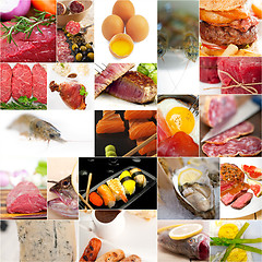 Image showing high protein food collection collage