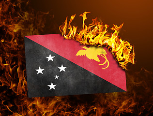 Image showing Flag burning - Papua New Guinea