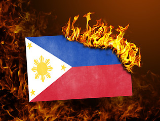 Image showing Flag burning - Philippines